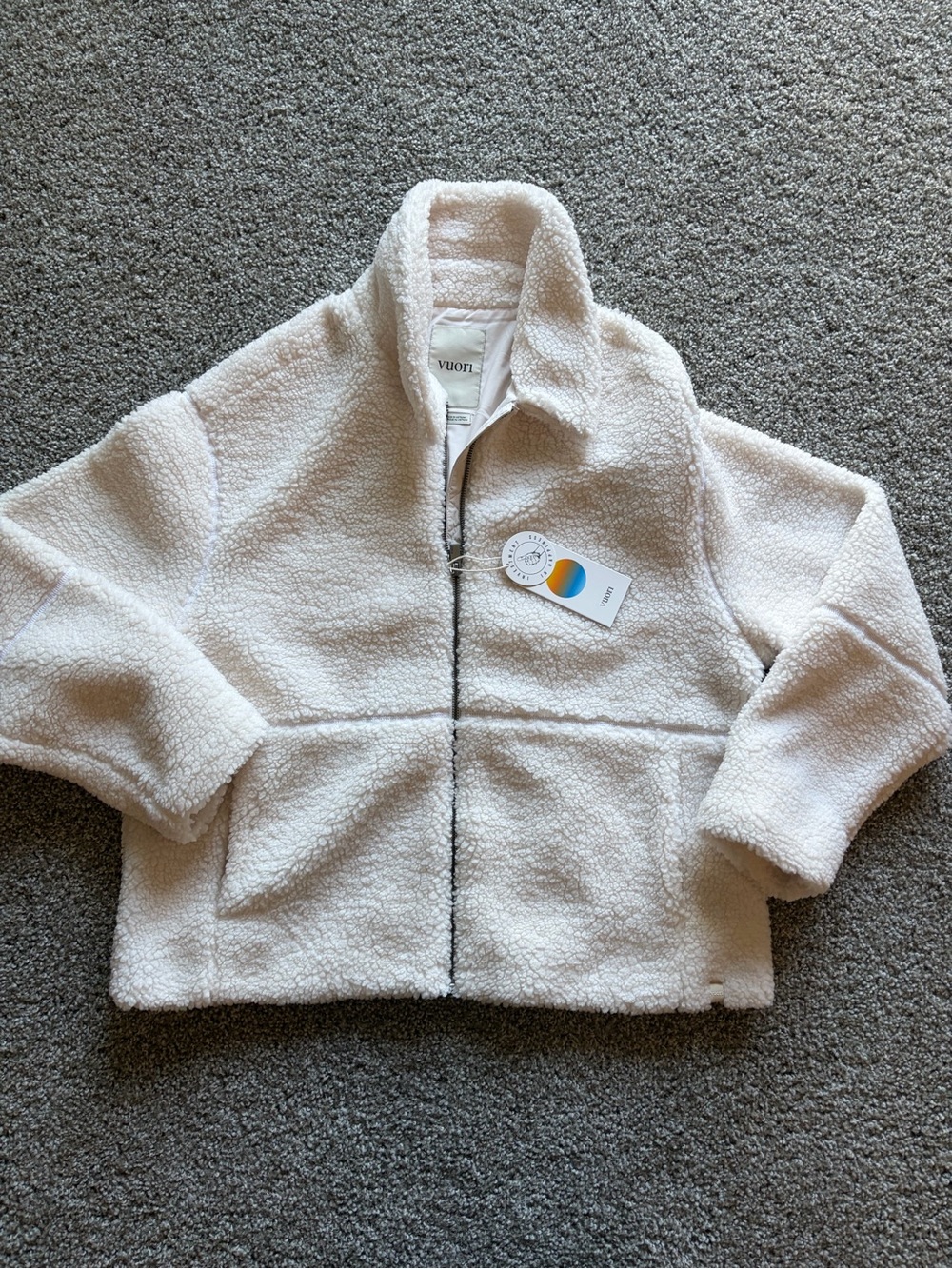 Vuori Cream Sherpa Zip Jacket